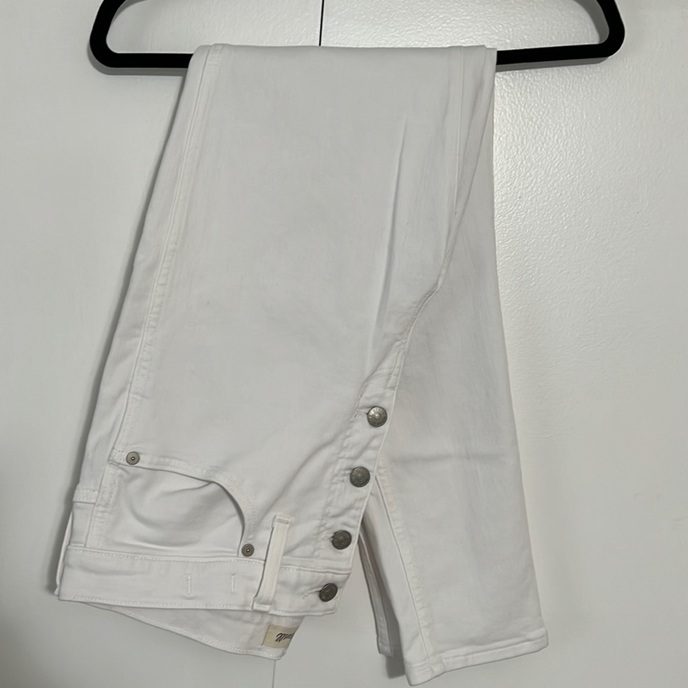 Madewell super skinny button closure white jeans